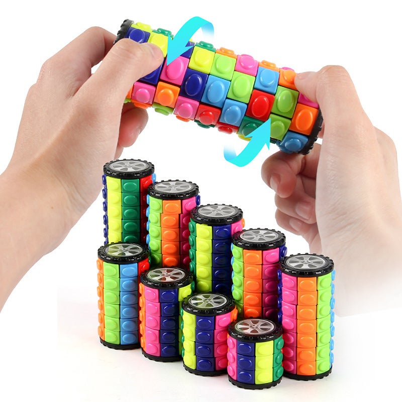 Creative Intelligence Decompression Toy Three-Dimensional Magic Tower Color Corn Rubik'S Cube Three-, Four-And Five-Step Cylindrical Rotating Rubik'S Cube - Image 5